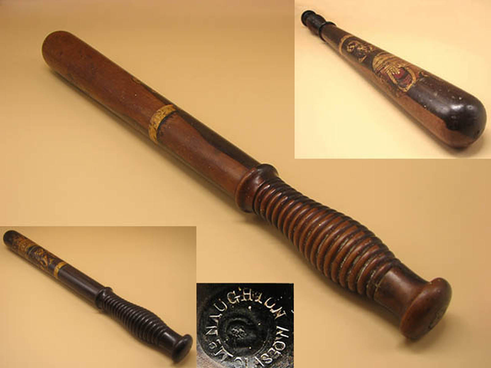 Early Victorian presentation police truncheon inscribed McNaughton Glasgow